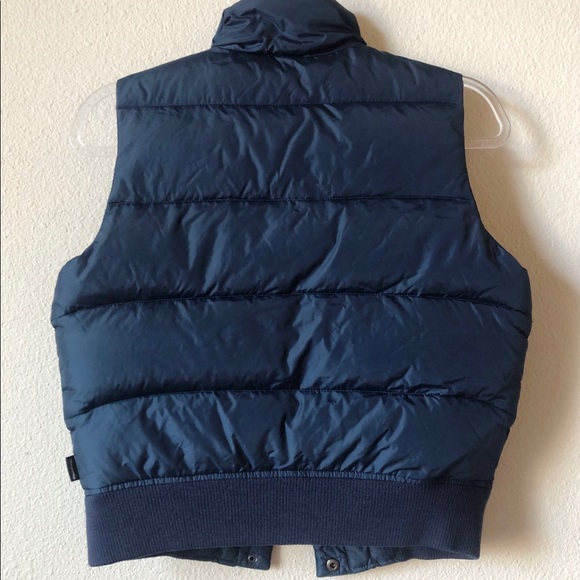 Abercrombie & Fitch navy blue puffer jacket vest - Picture 2 of 4